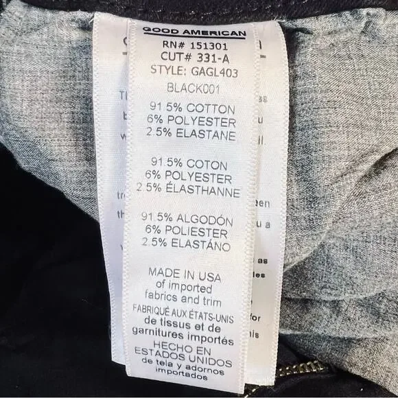 Good American Women’s Sz 29 Black High Rise Good Legs Jeans Stretch Denim - Picture 16 of 16